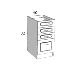 MDF A4F 40 ALSÓ ELEM