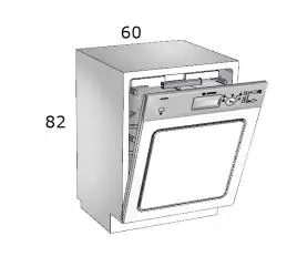 MDF Beépíthető Mosogatógép részek 60 cm Kezelőkonzolos