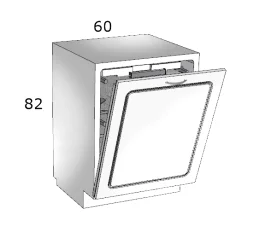 MDF Beépíthető Mosogatógép részek 60 cm Rejtett gombos