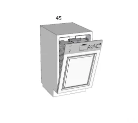 PRG Beépíthető Mosogatógép részek 45 cm Kezelőkonzolos MDF