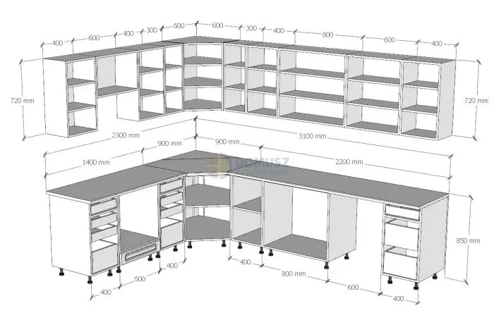 Fehér MDF konyhabútor