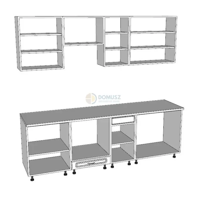 Bambusz-Antracit mart MDF konyhabútor