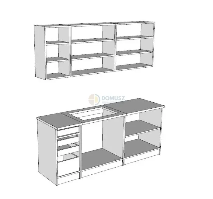 Sötét Beton MDF konyhabútor
