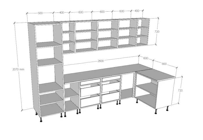 Antracit - fehér konyhabútor