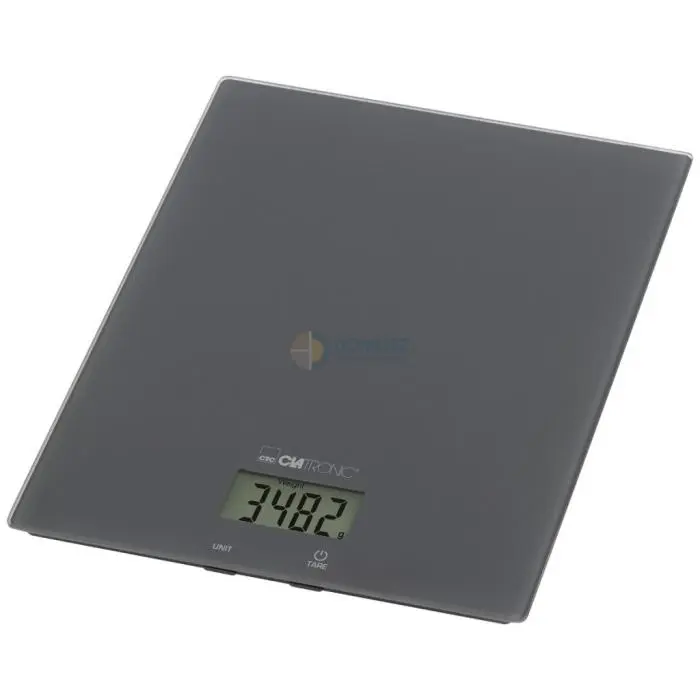 Clatronic KW 3820 szürke üveg konyhai mérleg 