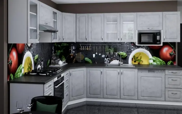 Világos szürke MDF konyhabútor