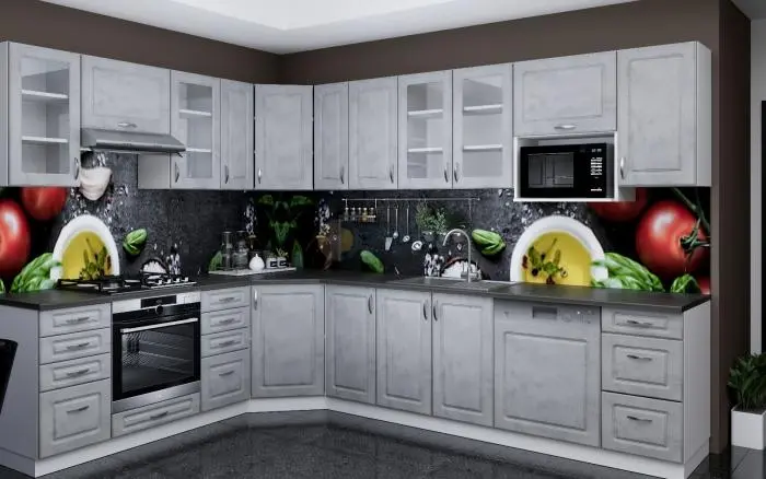 Világos szürke MDF konyhabútor