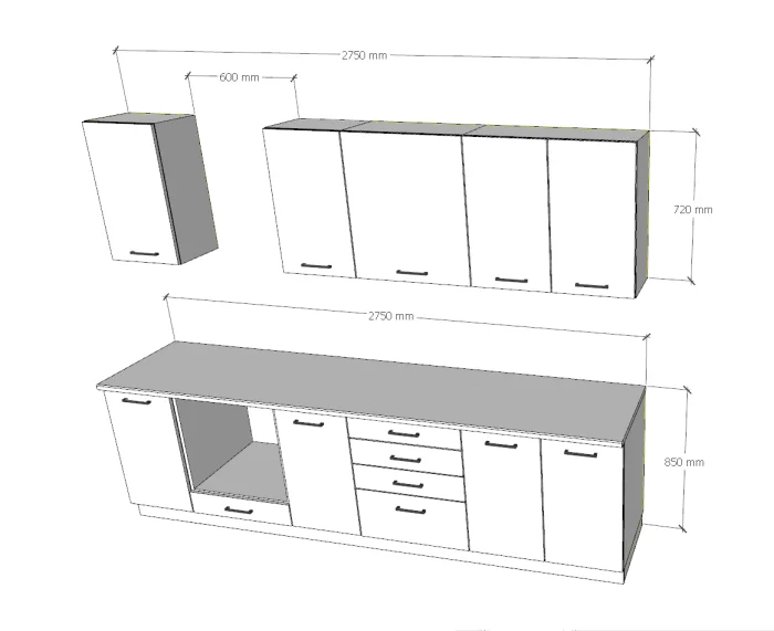 Antracit fehér konyhabútor